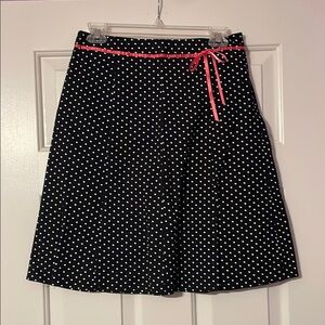Star City Black A-Line Knee-Length Polka Dot Skirt with pink bow